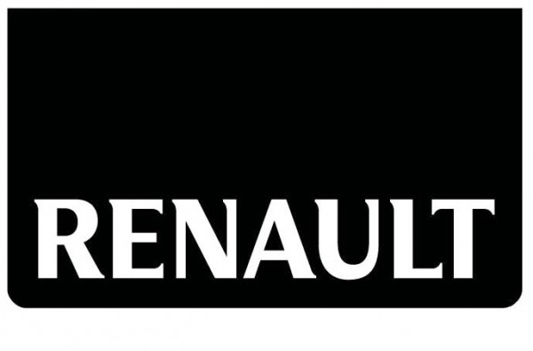 Spatlap Renault voorbumper met witte opdruk