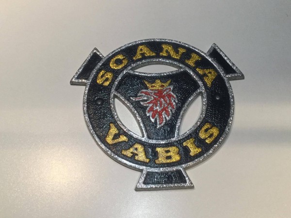 Scania Vabis logo - Blauw Zilver Goud
