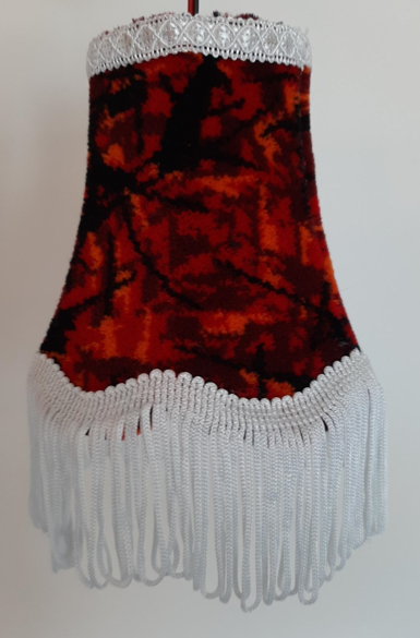 Interior red lamp covered with Danish Fabric
