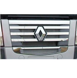 Stainless application for grill with Renault logo