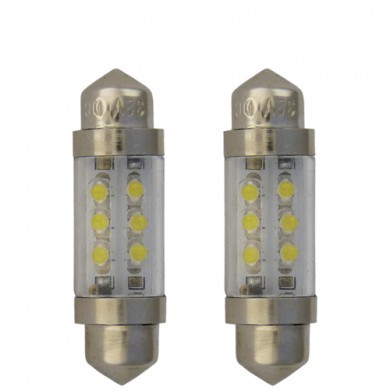 buislamp SV8.5 WIT LED 24V lang 10x42mm (2stuks)