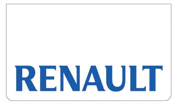 mudflap Renault white front bumper with blue print
