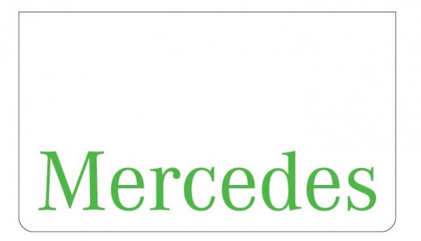 Spatlap Mercedes wit voorbumper met groene opdruk