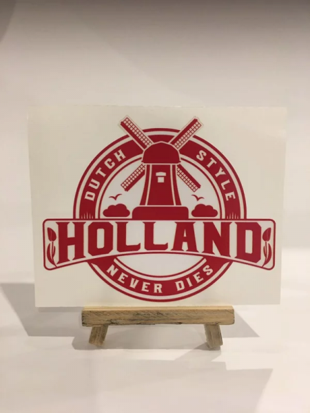 Sticker Dutch Style Never Dies ( Rood )