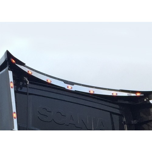RVS topstrip met 7 led Scania next gen R en S Highline (Boven tegen spoiler)