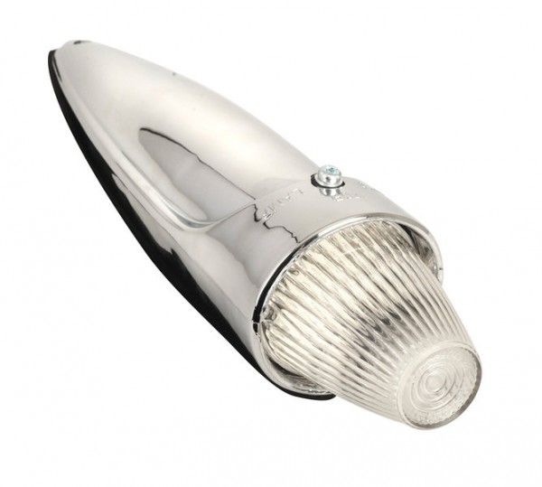 White chrome torpedo lamp