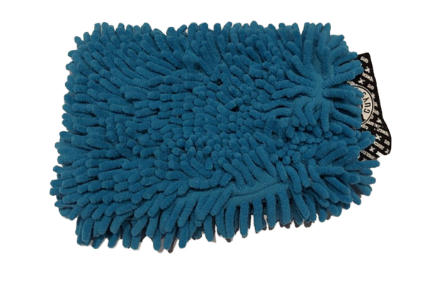 Chenille microfiber premium krasvrije washandschoen - Blauw