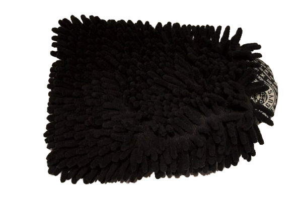 Chenille microfiber premium krasvrije washandschoen - Zwart
