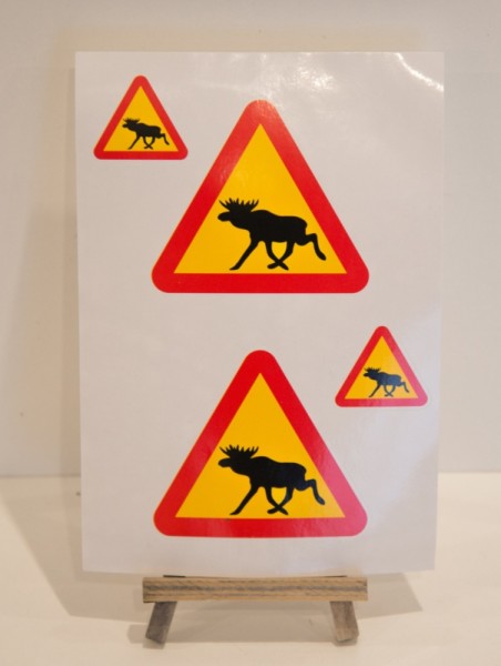 Stickerset Moose warning sign