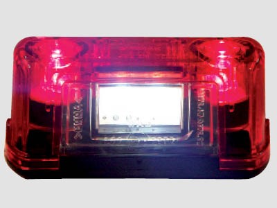Kentekenverlichting 3 LED + Rood positielicht