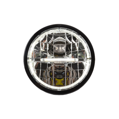FULL LED distance-beam head light round 230mm 12/24v with ring and stripe as city light