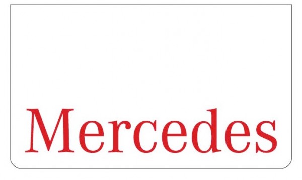 Spatlap Mercedes wit voorbumper met rode opdruk