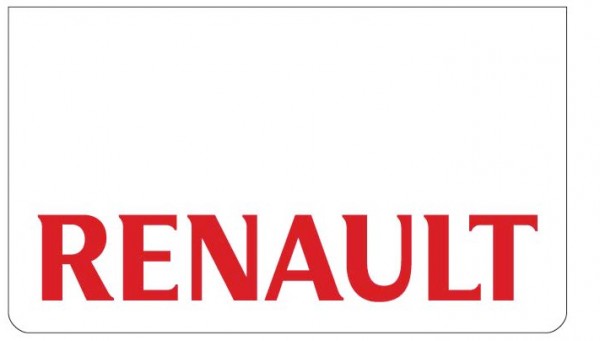 mudflap Renault white front bumper with red print