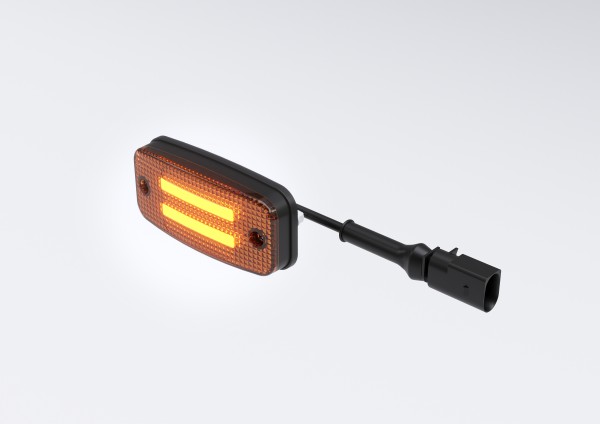 Side marker light with 2 LED lines + cable + AMP plug
