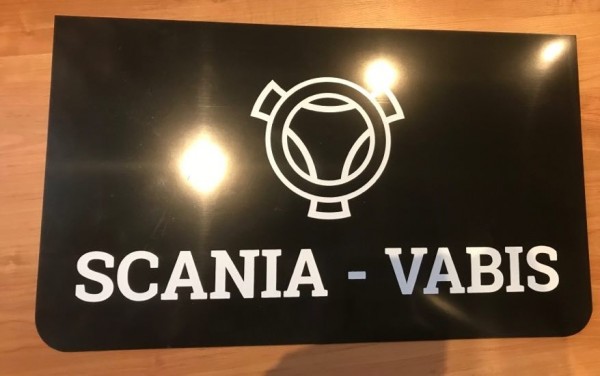 Spatlappen Scania Vabis zwart met witte opdruk 60x35 set
