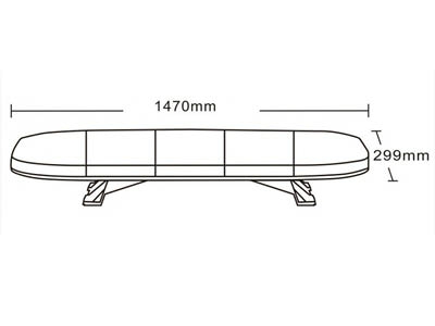 LED flashlight beam orange 12-24V - 1500mm