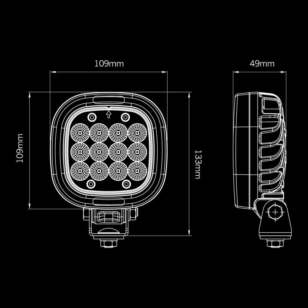 President 2.0 LED work light 25W Incl. Position Light