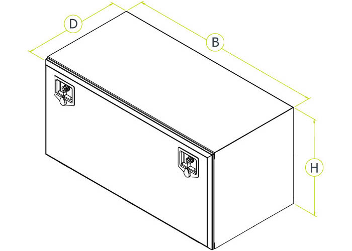 Toolbox Stainless Steel - 600x400x400 mm