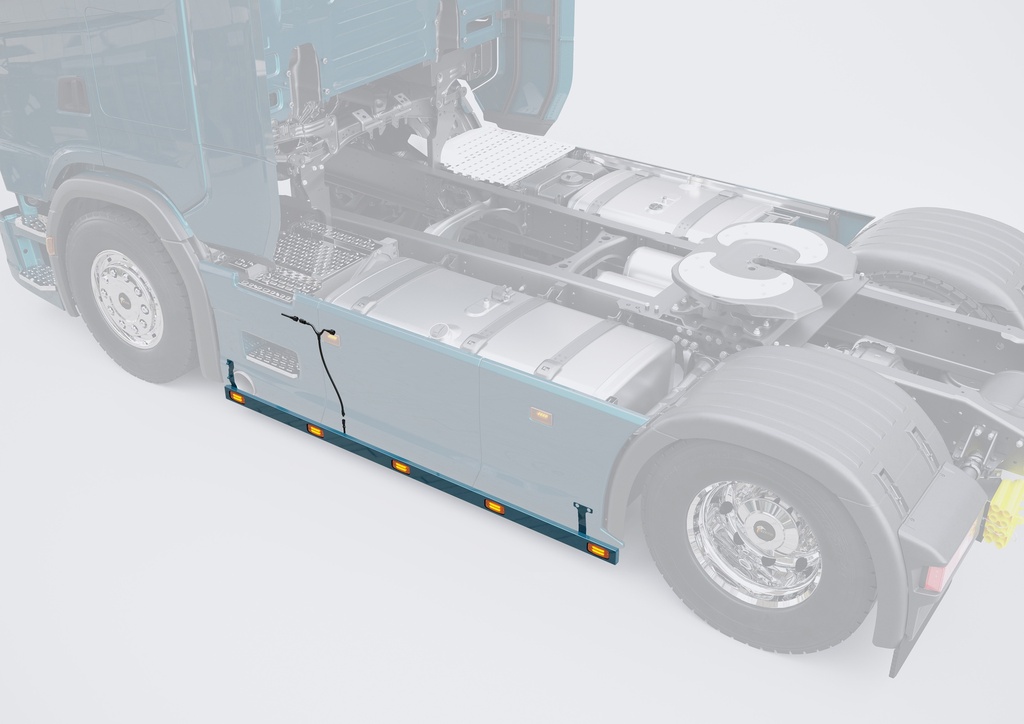 Old School Sidebars - Renault T - Wheelbase 3.800mm - Set with lights and cables / Connection to O.E.M-SLM