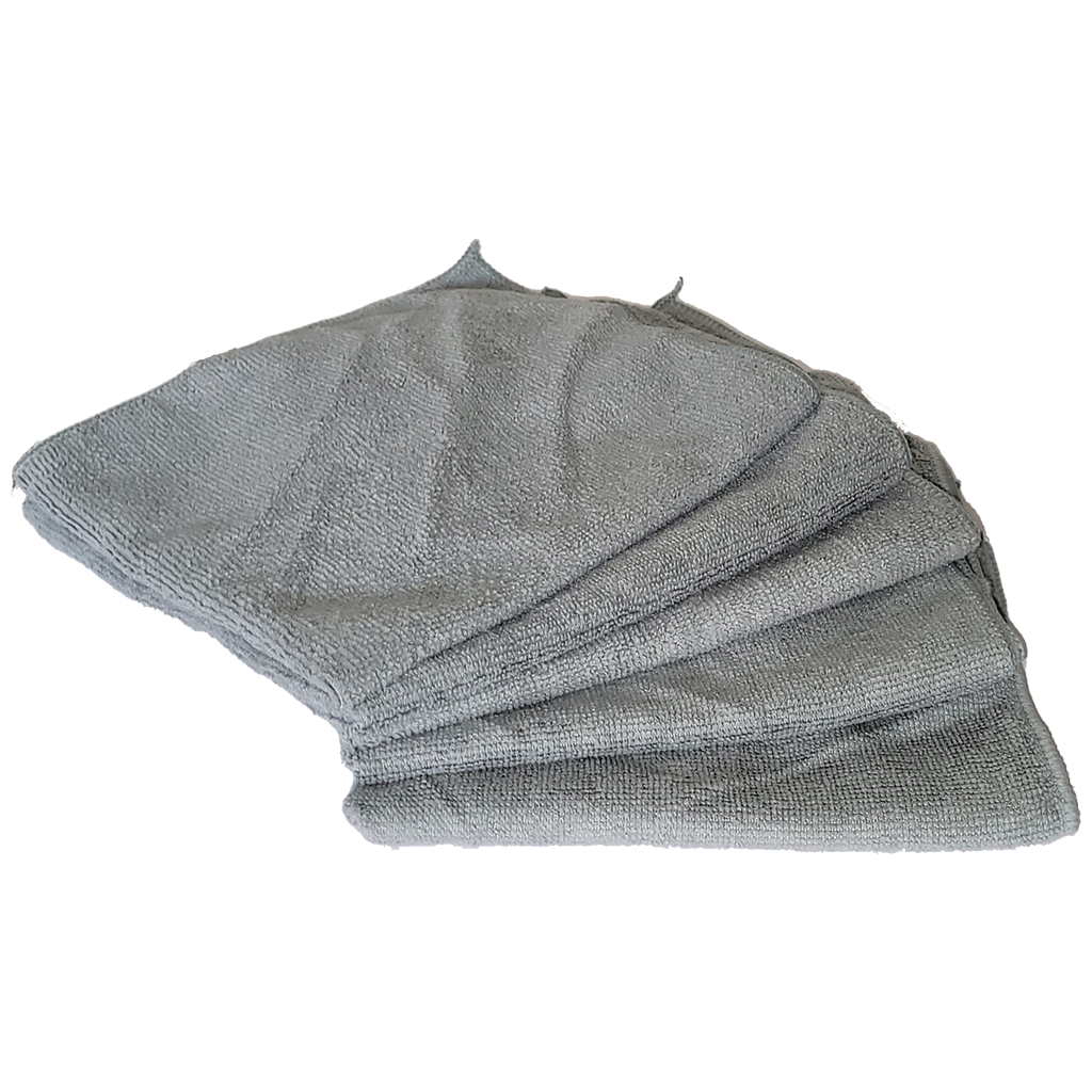 Set (5 Pieces) Microfibre Cloths - Light Grey