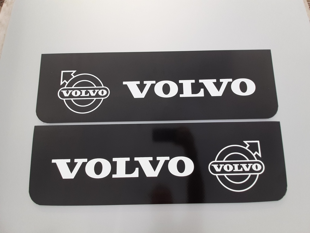 Front Mudflap Set for Volvo| Black with White Print | 60x18cm