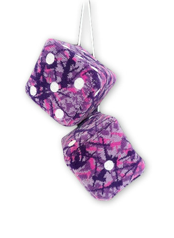 Danish fabric purple dice