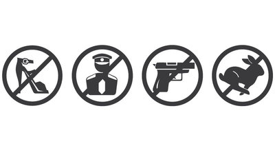 Sticker - NO Heels/Police/Guns/Stress