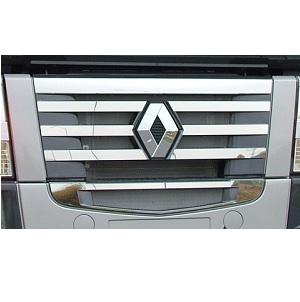 Stainless application for grill with Renault logo