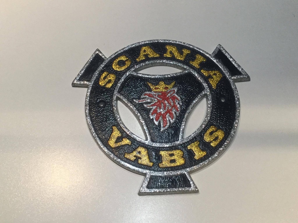 Scania Vabis logo - Blauw Zilver Goud