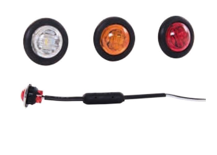 Round amber LED position light 12/24V