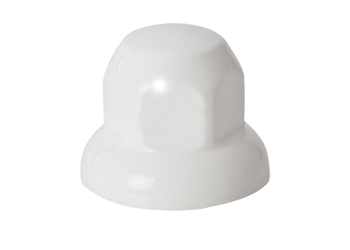 (33mm) Plastic white wheel nut caps (20 pieces)