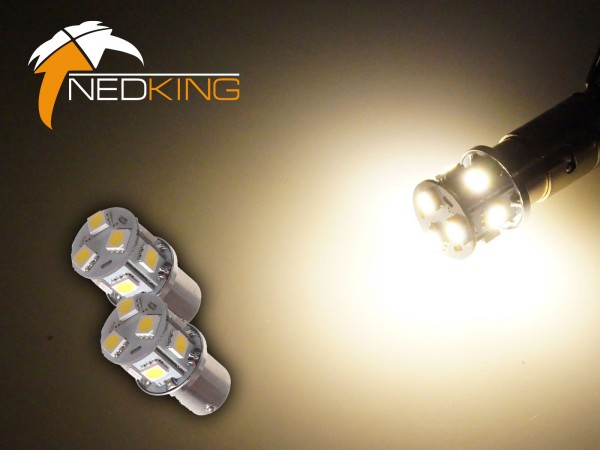 BA15s 9 SMD LED's (2 Pc's) - White