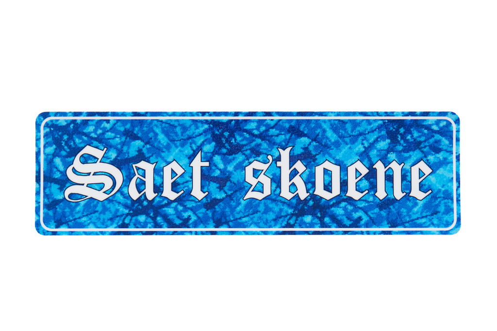 sticker -  Saet Skoene - blauwe pluche