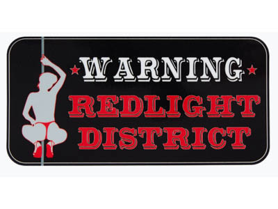 sticker - Warning Redlight District