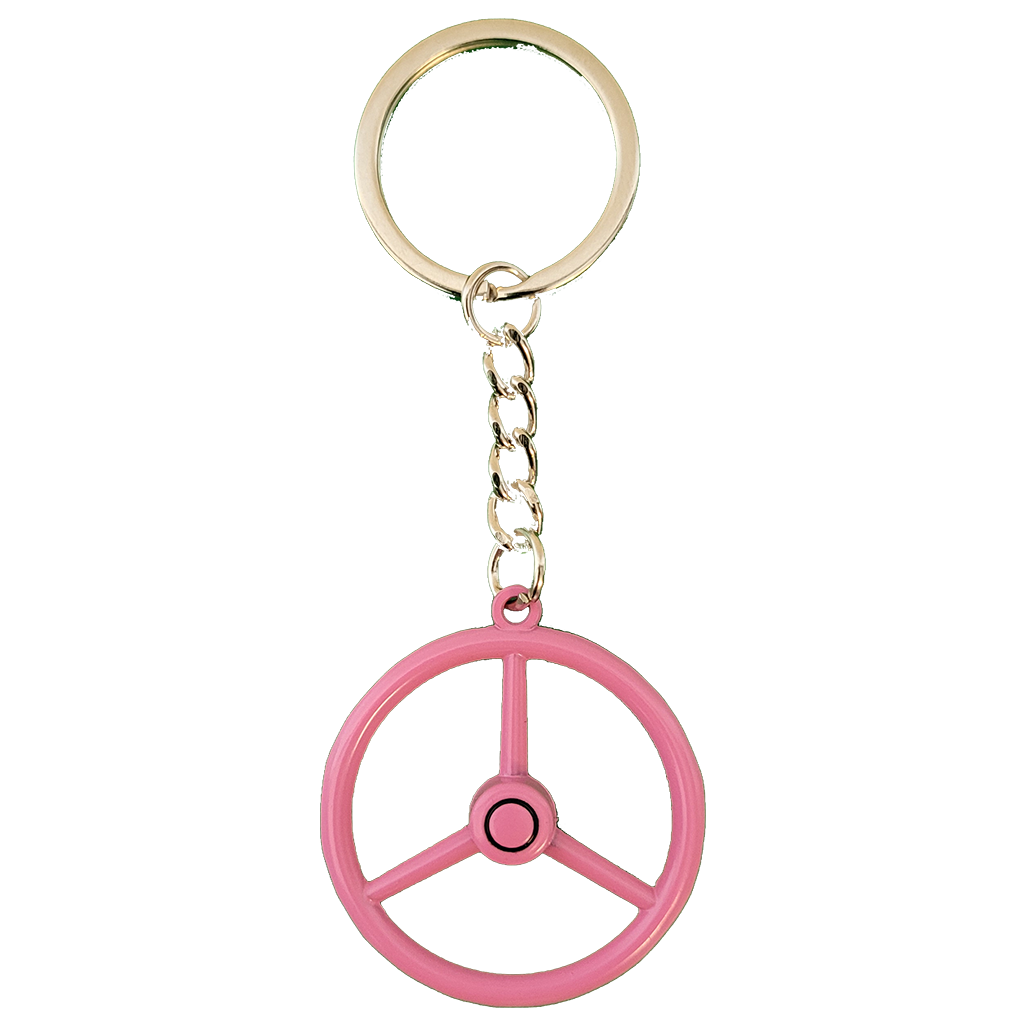 3-Spoke Steering Wheel Keychain - Pink