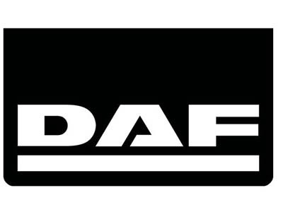 Mudflap for DAF | Black with White print | 60x35cm