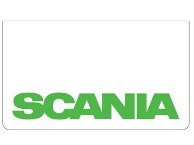 Scania front bumper mudflap white + green