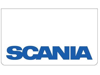 Mudflap for Scania | White with Blue Print | 60x35cm