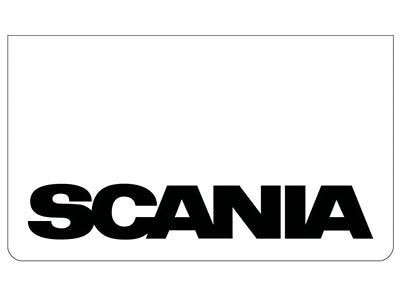 Mudflap for Scania | White with Black Print | 60x35cm