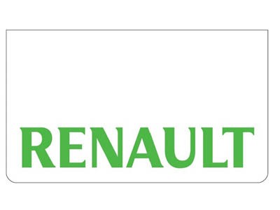 mudflap Renault white front bumper with green print