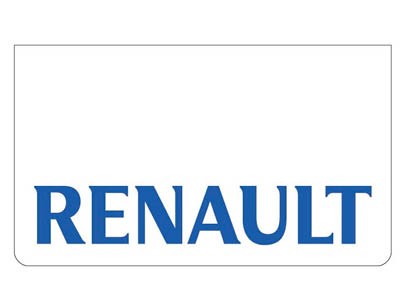 Mudflap for Renault| White with Blue Print | 60x35cm