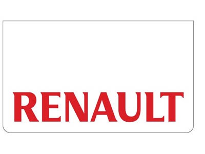 mudflap Renault white front bumper with red print