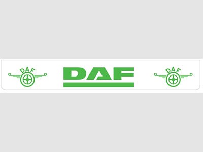 Mudflap Rear Bumper for DAF | White with Green print | 238x35cm