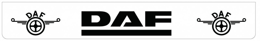 Mudflap Rear Bumper for DAF | White with Black print | 238x35cm