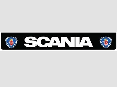 Black rear mudflap Scania with white griffin imprint