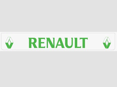 mudflap Renault white rear bumper with green print