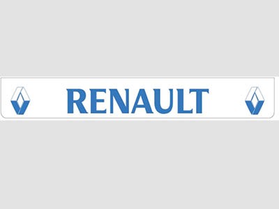 mudflap Renault white rear bumper with blue print