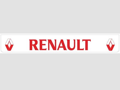 Mud guard Renault white rear bumper with red Print