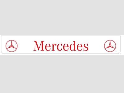 Mercedes rear mudflap with white and red print