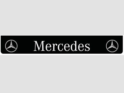 KS Black mudflap, 2380x350mm + logo MERCEDES white Logo M-0290J 1a - white RAL9003  